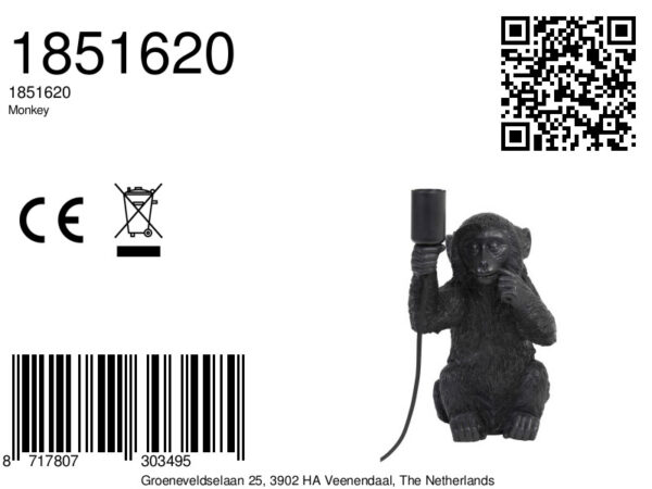 Aap tafellamp zwart Light & Living Monkey - H 34 cm - Image 9