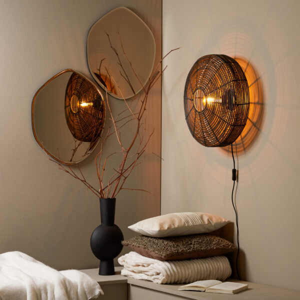 Rotan wandlamp zwart Light & Living Mataka - wandlamp - H 21 cm - Image 5