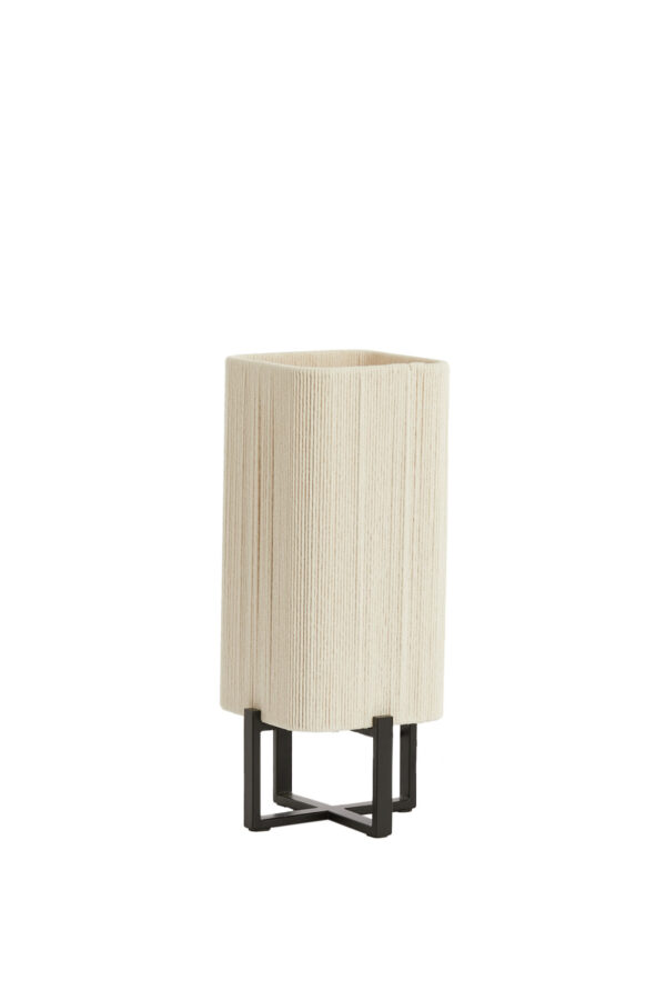 Tafellampje met beige rechthoekige kap Light & Living Wyn - H 39 cm - Image 3
