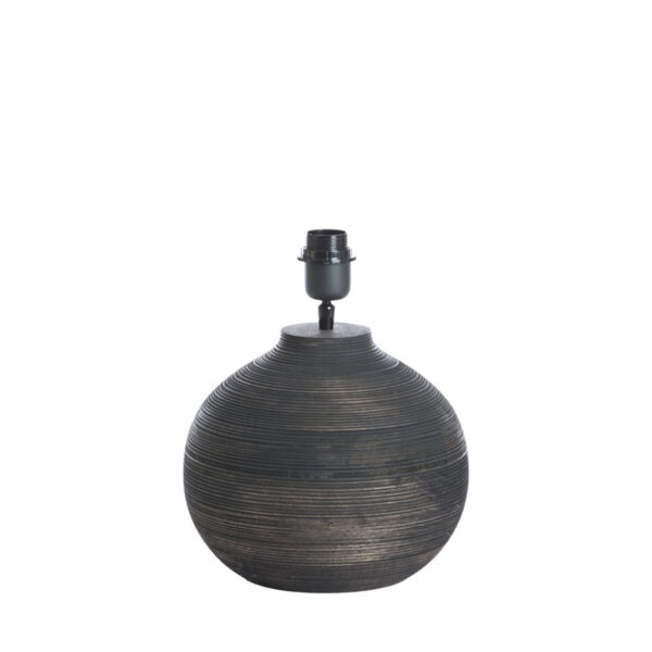 Donkere ronde lampenvoet Light & Living Khomai - H 31,5 cm