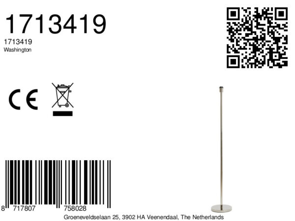 Lange zilvere lampenvoet Light & Living Washington - H 148,5 cm - Image 7