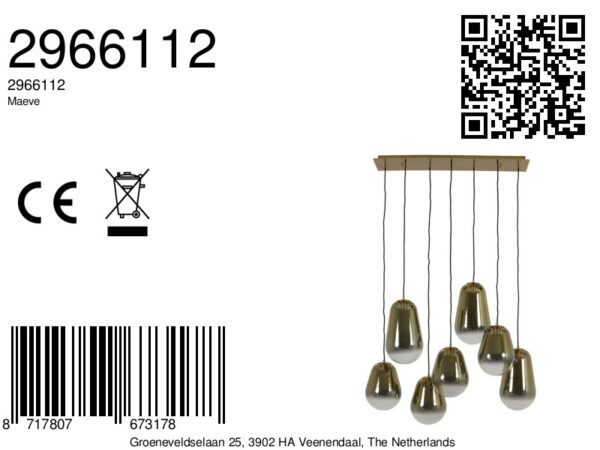 Hanglamp met meerdere glazen kapjes Light & Living Maeve - B 100 cm - Image 9