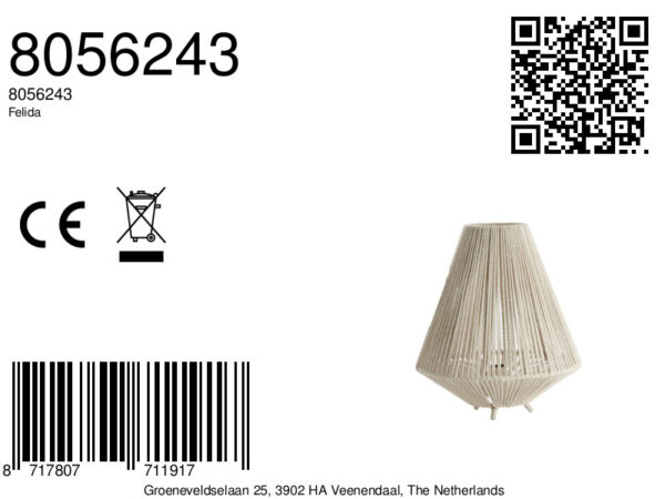Tafellamp Light & Living Felida in beige touwdesign – H 40 cm - Image 9