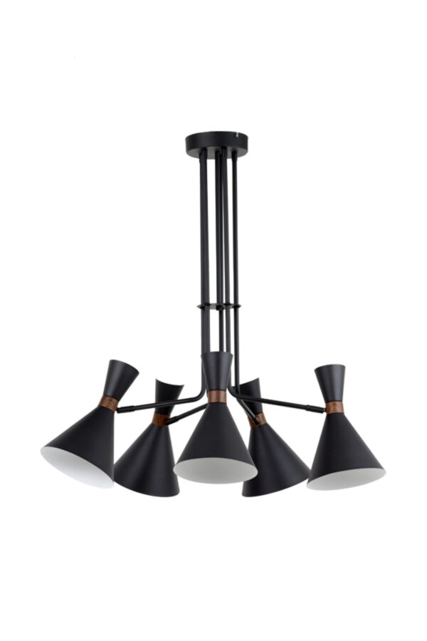 Zwarte metalen hanglamp robuust Light & Living Hoodies - B 86,5 cm - Image 2