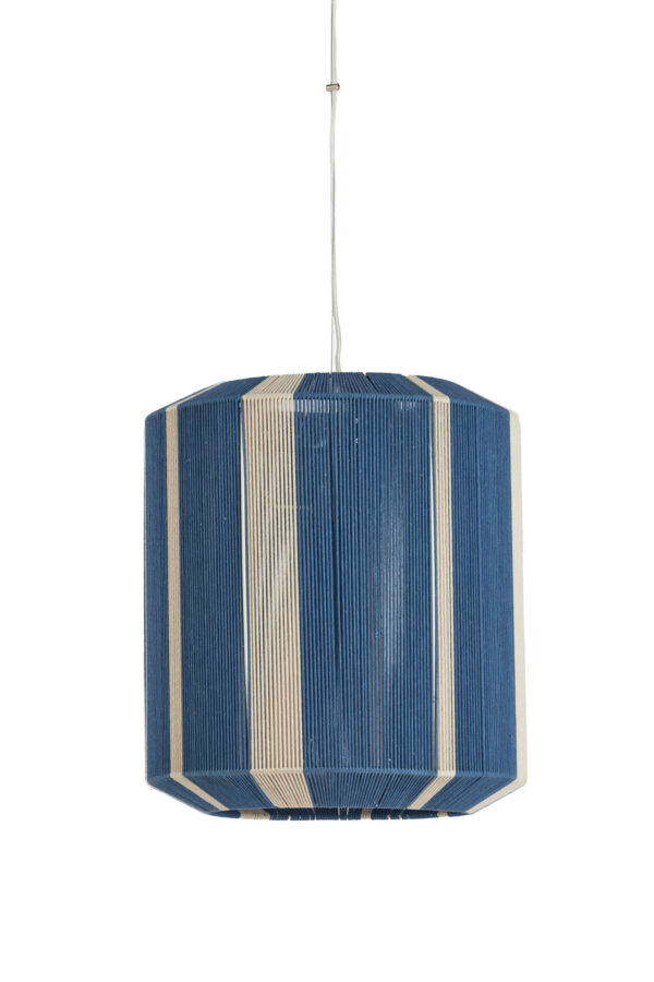 Blauw-witte hanglamp met stroken textiel Light & Living Kozana - Ø 48 cm - Image 2