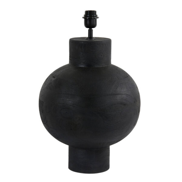 Zwarte houten lampenvoet bolvormig Light & Living Barumi - H 55 cm