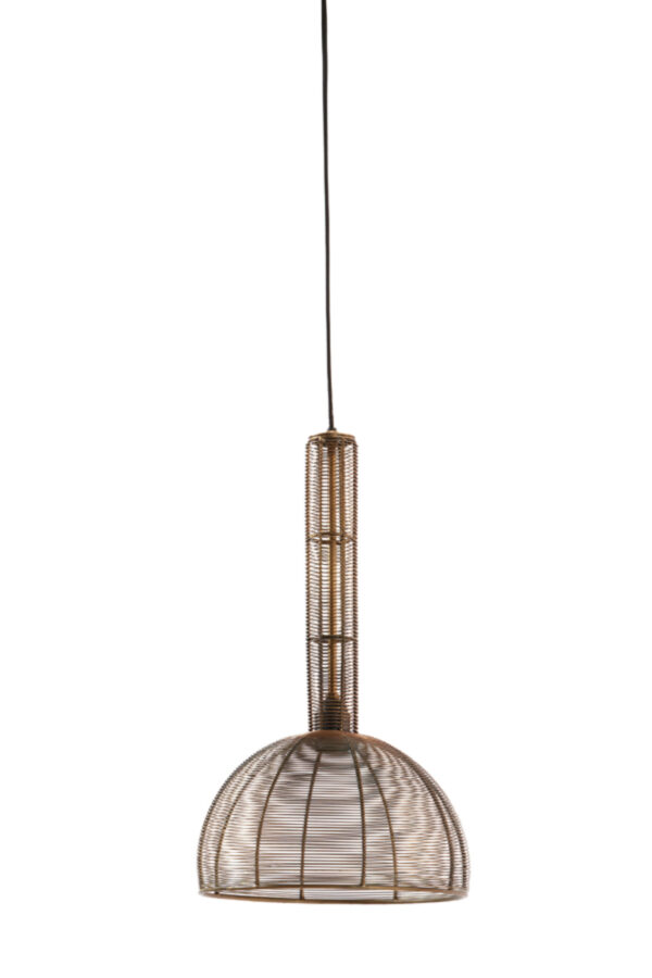Bruine rotan hanglamp met metalen frame Light & Living Tartu - Ø 28 cm - Image 2
