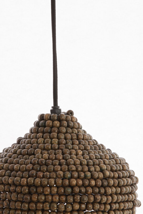 Hanglamp met houten kralen in natuurlijke stijl Light & Living Kalenga - Ø 21 cm - Image 4