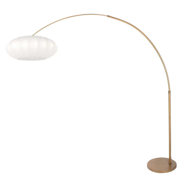 Bronze booglamp met witte linnen kap Steinhauer Sparkled Light - Image 2