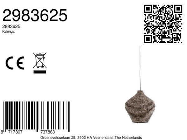 Hanglamp met houten kralen kap Light & Living Kalenga - Ø 28 cm - Image 7