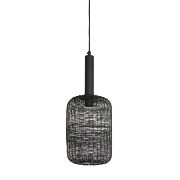 Cilindervormige zwarte draad hanglamp Light & Living Lekang - Ø 22 cm