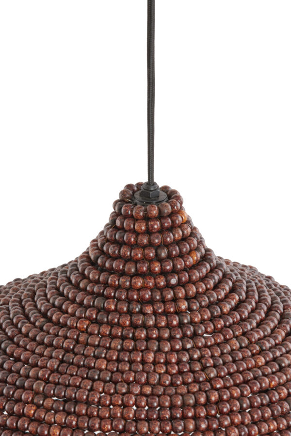 Bruine rotan hanglamp met kralen Light & Living Kalenga - Ø 28 cm - Image 4