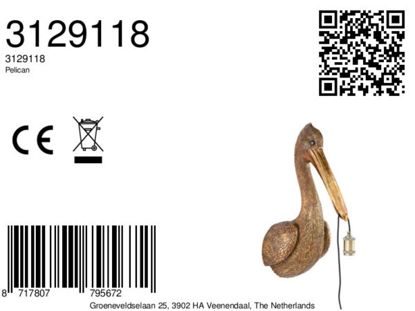 Gouden pelikanen lampenkap Light & Living Pelican - H 63 cm - Image 6