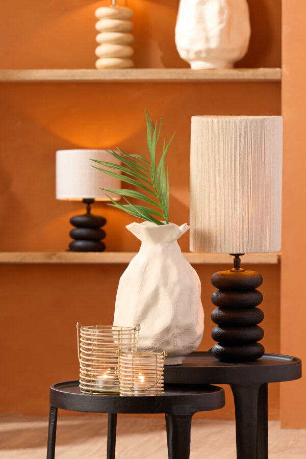 Zwarte stapelbare lampbasis Light & Living Budongo - H 21 cm - Image 4