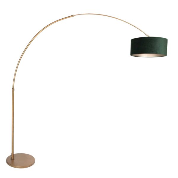 Klassieke booglamp brons velvet groene kap Steinhauer Sparkled Light