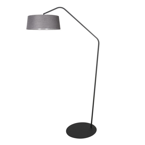 Zwarte booglamp met knik grijze kap Anne Lighting ZigZag - Image 2