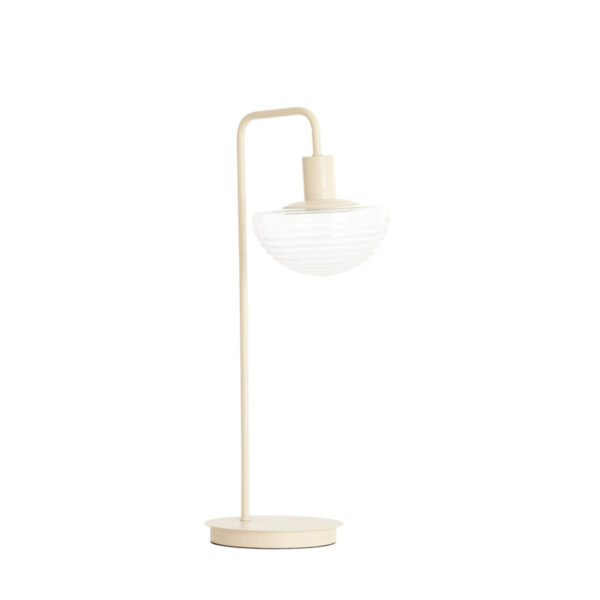 Cremekleurige tafellamp met glazen kapje Light & Living Baylie - H 61 cm