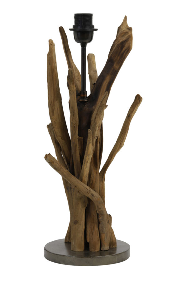 Houten lampenvoet natuurlijke stijl Light & Living Bluma - H 50 cm - Image 3