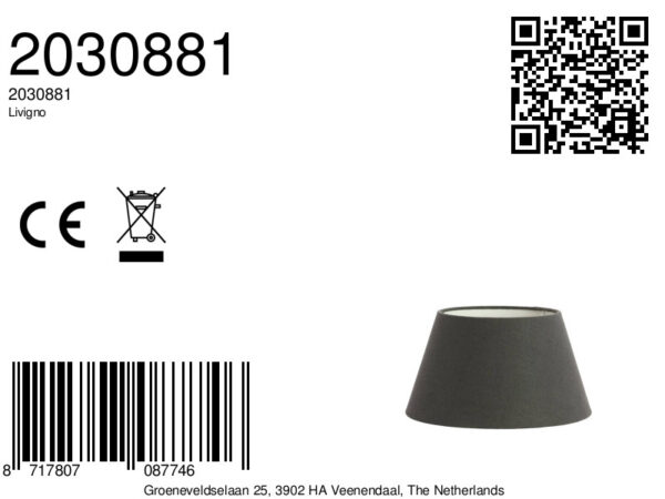 Zwarte lampenkap van stof Light & Living Livigno - Ø 19 cm - Image 7