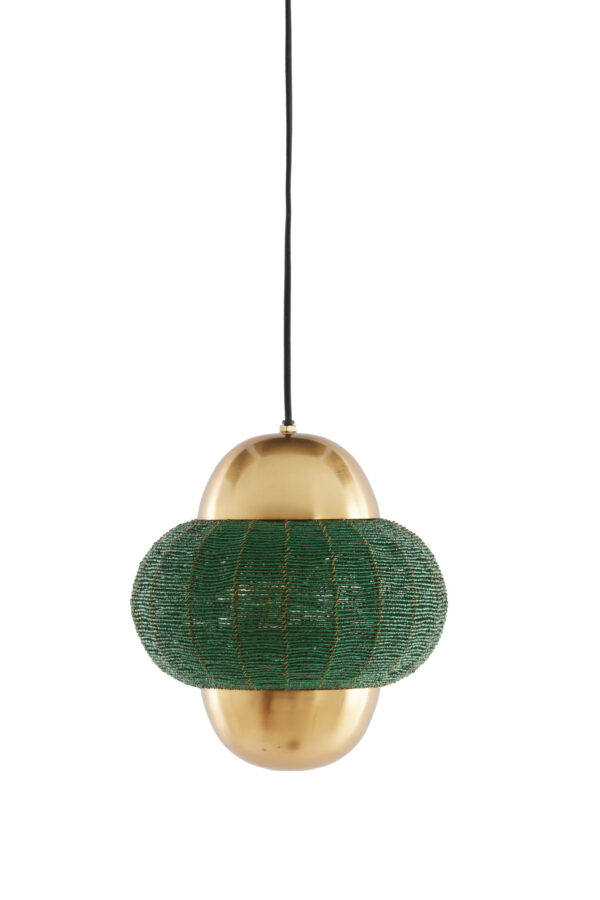 Groene stoffen hanglamp met goudaccent Light & Living Cetara - Ø 26 cm - Image 2