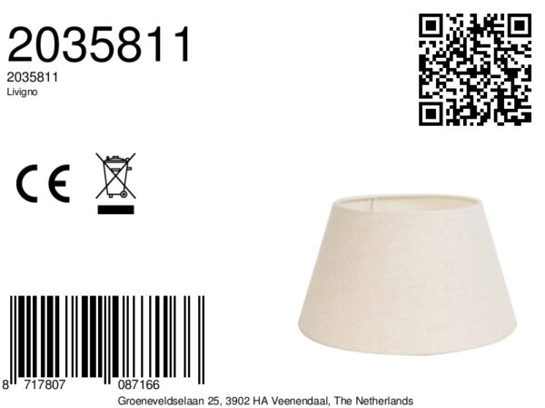 Lampenkap crème linnen Light & Living Livigno - Ø 25 cm - Image 3
