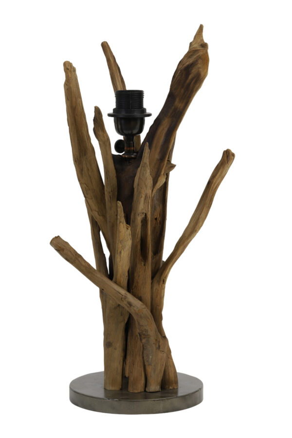 Houten lampenvoet natuurlijke stijl Light & Living Bluma - H 50 cm - Image 4