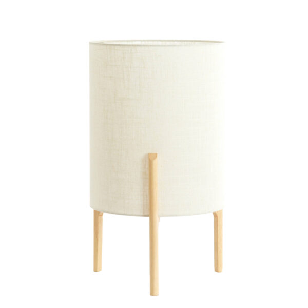 Beige stoffen cilindervormige tafellamp Light & Living Litto - H 58 cm