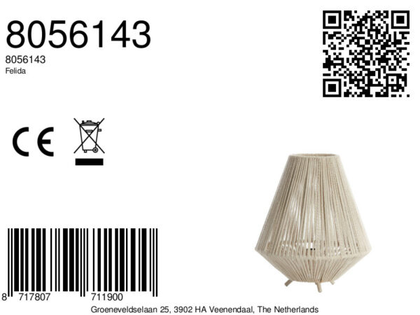 Beige tafellamp Light & Living Felida met touwdetails – H 32 cm - Image 8