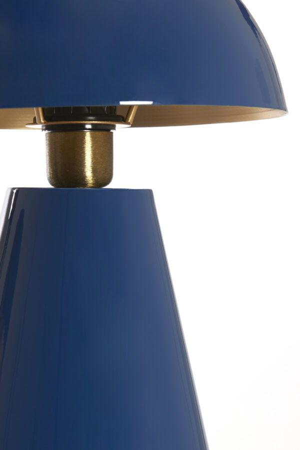Glanzend blauwe vintage tafellamp Light & Living Surrina - H 41 cm - Image 3