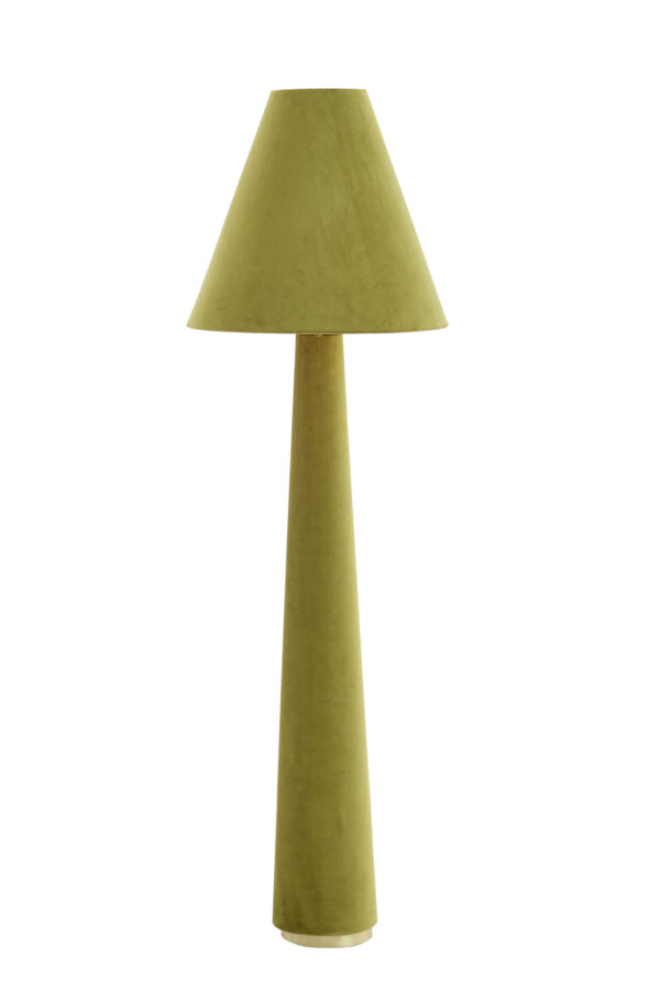 Olijf-groene vintage stoffen staande lamp Light & Living Devia - H 168 cm - Image 2