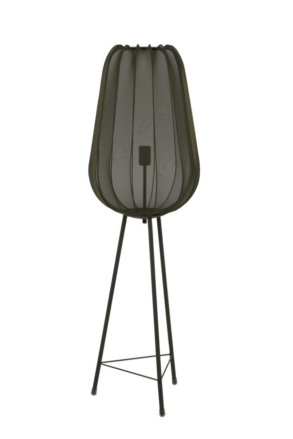Zwarte stoffen staande lamp Light & Living Plumeria - H 132 cm - Image 2