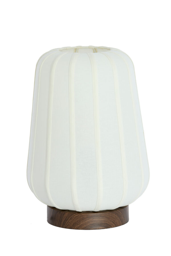 Stoffen tafellamp in crème kleur Light & Living Bibury - H 41,5 cm - Image 2