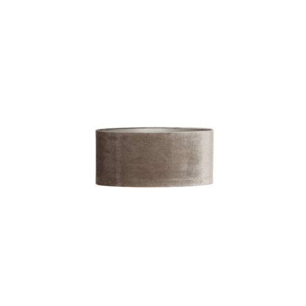 Cilindervormige taupe fluwelen lampenkap Light & Living Palata - H 19 cm