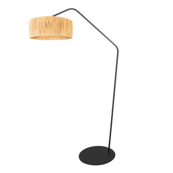 Geknikte booglamp zwart met zeegras kap Anne Lighting ZigZag - Image 2