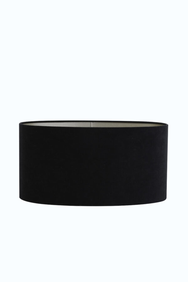 Cilindervormige zwarte lampenkap in stijl Light & Living Velours - H 27 cm - Image 2