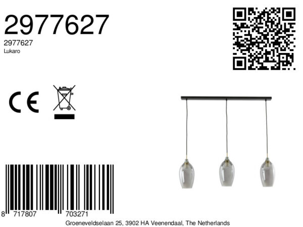 Trio glazen hanglamp modern Light & Living Lukaro - B 100 cm - Image 7
