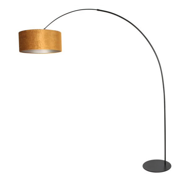 Booglamp zwart met velvet gouden kap Anne Lighting Curve - Image 2