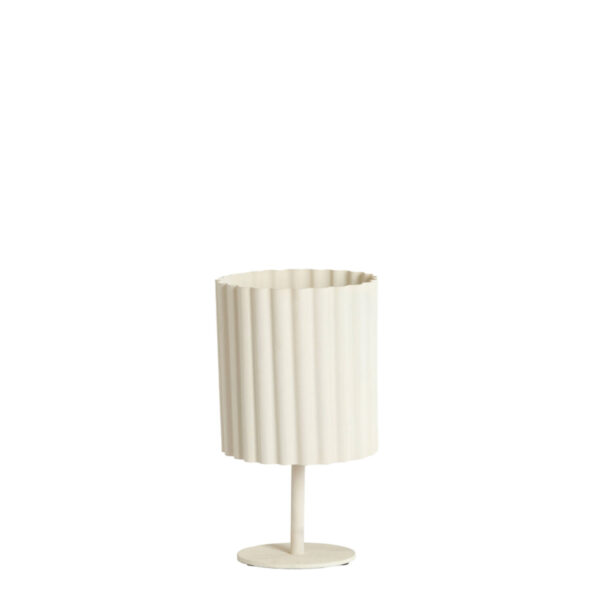 Plissé wit getextuurde tafellamp Light & Living Ardales - H 30 cm