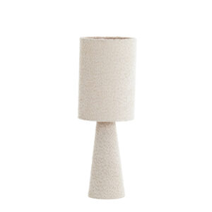 Beige stoffen cilinder tafellamp Light & Living Micky - H 58 cm