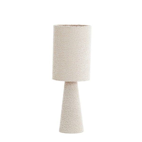 Beige stoffen cilinder tafellamp Light & Living Micky - H 58 cm