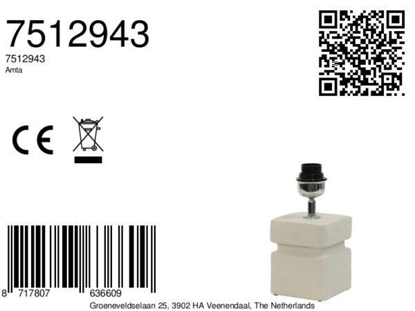 Witte lampenvoet klassiek Light & Living Amta - H 24,5 cm - Image 8