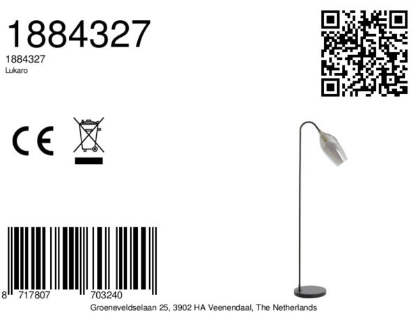 Moderne gerichte glazen vloerlamp Light & Living Lukaro - H 160 cm - Image 9