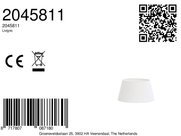 Witte lampenkap stoffen materiaal Light & Living Livigno - Ø 35 cm - Image 8