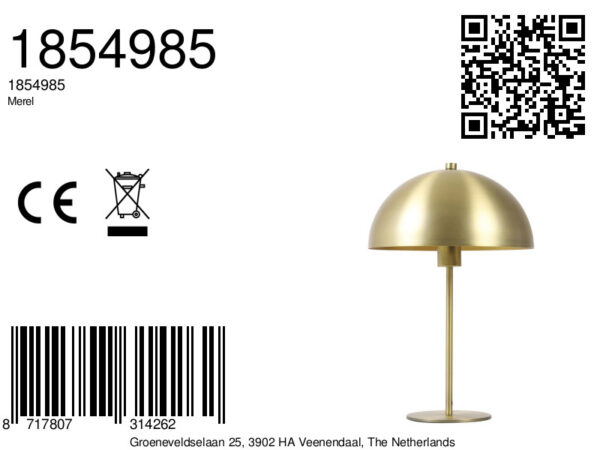 Gouden metalen paddenstoellamp Light & Living Merel - H 45 cm - Image 8