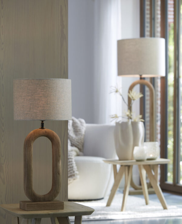 Ovale lampvoet van hout Light & Living Paceco - H 44 cm - Image 4