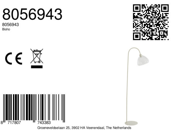 Moderne witte vloerlamp Light & Living Bisho - H 160 cm - Image 8
