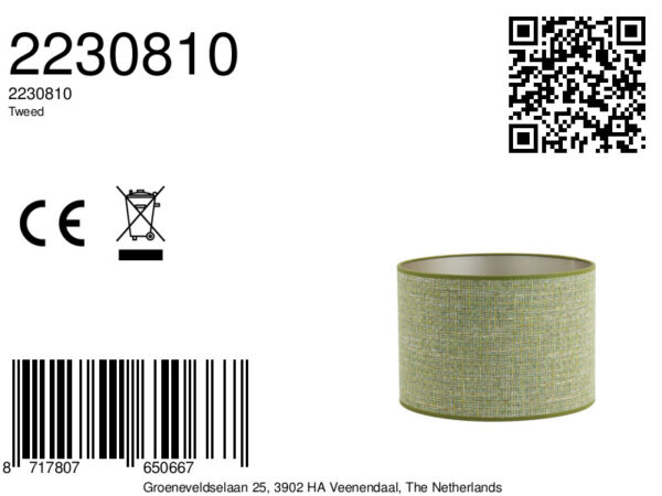 Groene stoffen lampenkap cylinder Light & Living Tweed - Ø 30 cm - Image 7
