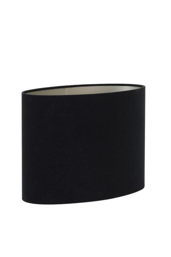 Cilindervormige lampenkap in zwart Light & Living Velours - H 28 cm - Image 3