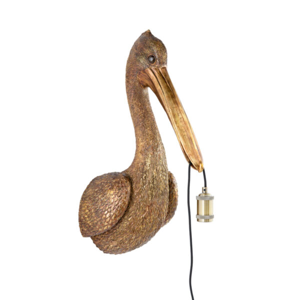 Gouden pelikanen lampenkap Light & Living Pelican - H 63 cm