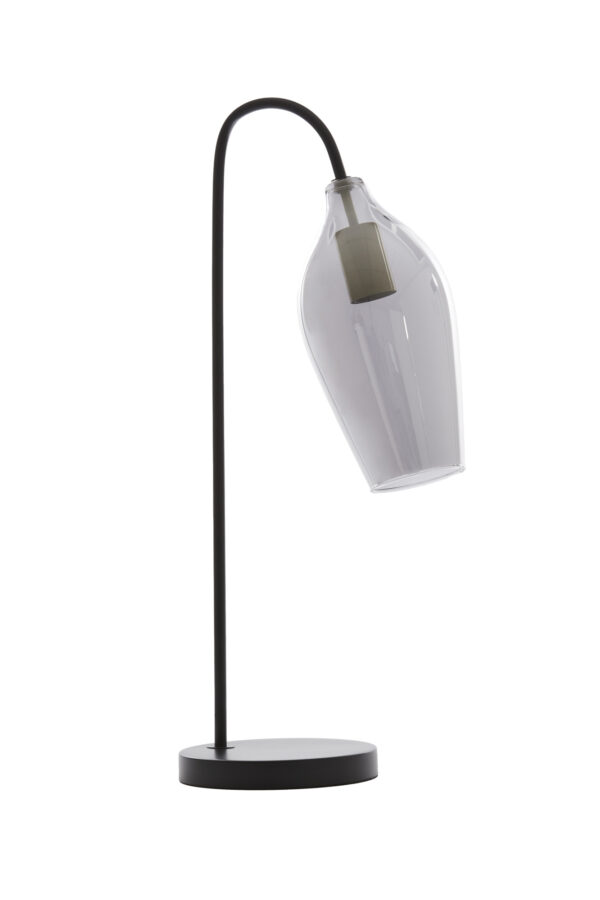 Zwarte tafellamp met gevormd glas Light & Living Lukaro - H 51,5 cm - Image 2